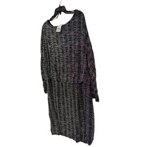 Jessica Howard Cocktail Dress Woman 20W Shimmer Pullover Black/Silver Nylon Blen
